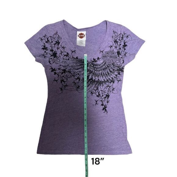 Harley Davidson Embellished V Neck Tee San Diego - Picture 5 of 9